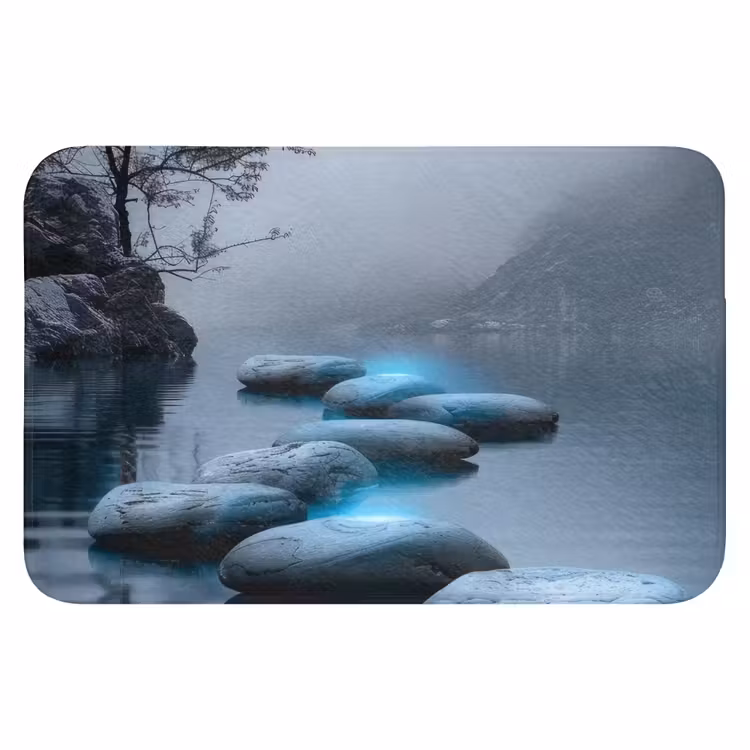 Stenen - Water - Bomen - Natuur WCmat klein -3d