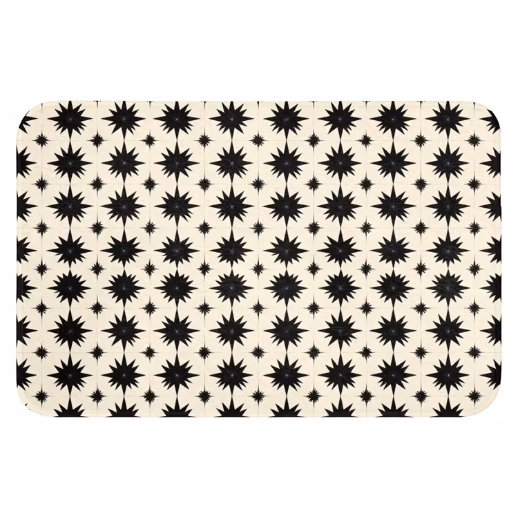Stervormen - Geometrisch - Zwart WCmat klein 1009 -3d