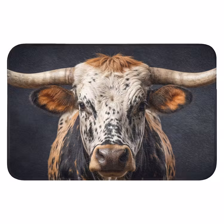 Stier - Kleurrijk - Hoorns WCmat klein -3d
