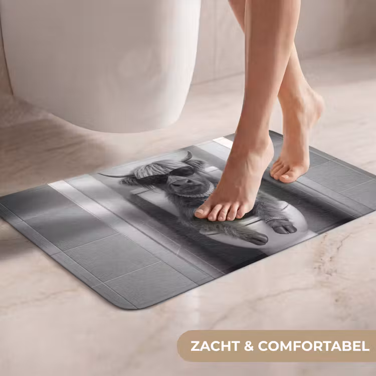 Stier - Telefoon - Toilet - Zwart - Wit WCmat klein -USP_ZachtNL
