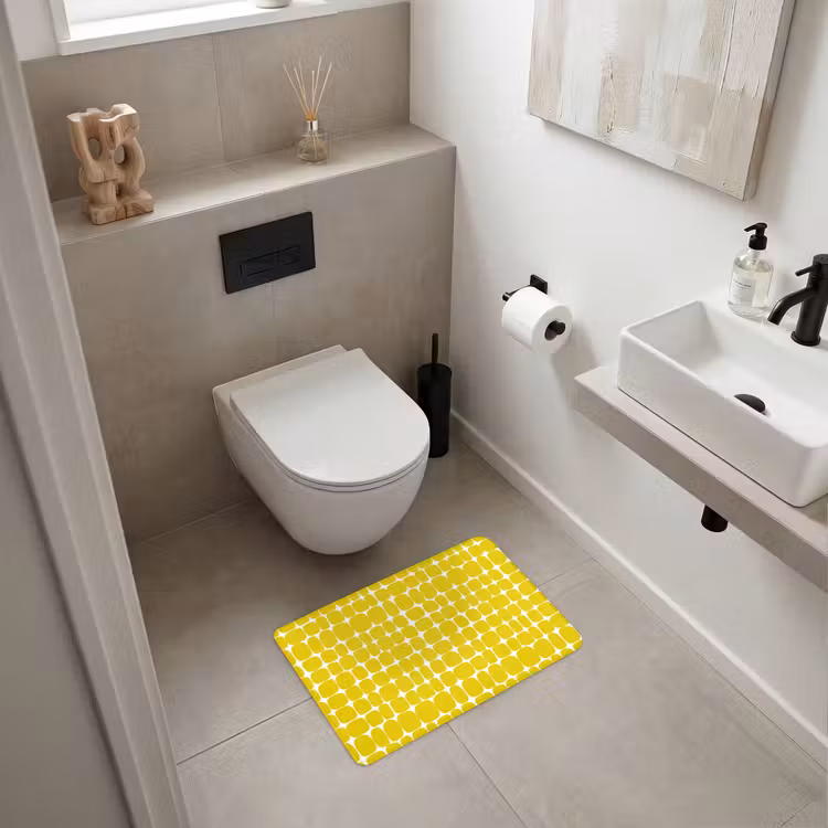 Stippen - Modern - Geel WCmat klein 1009 -sfeer1