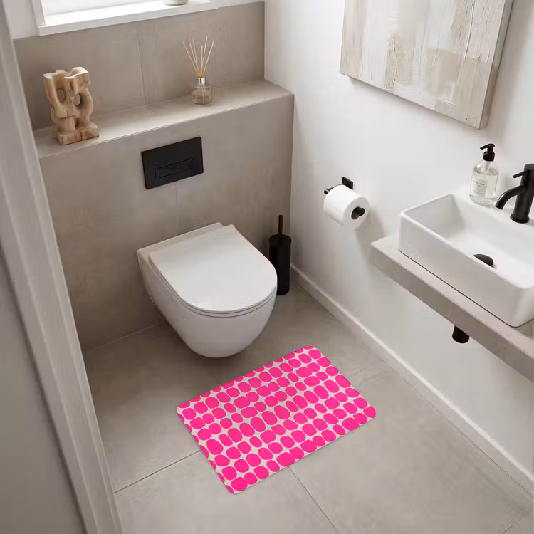 Stippen - Patroon - Roze WCmat klein 1009 -sfeer1