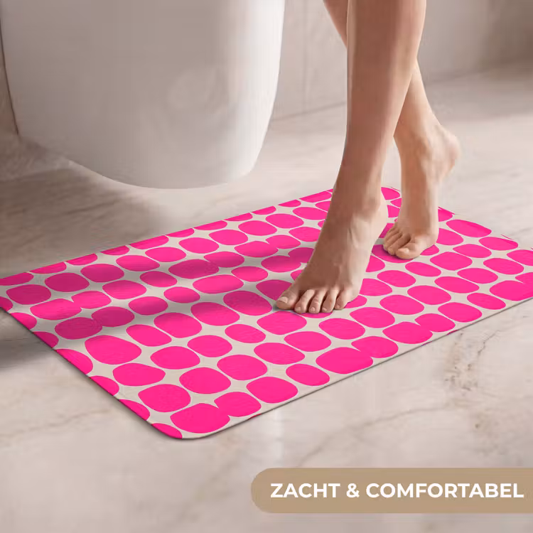 Stippen - Patroon - Roze WCmat klein 1009 -USP_ZachtNL