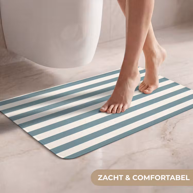 Strepen - Modern - Blauw WCmat klein 1009 -USP_ZachtNL