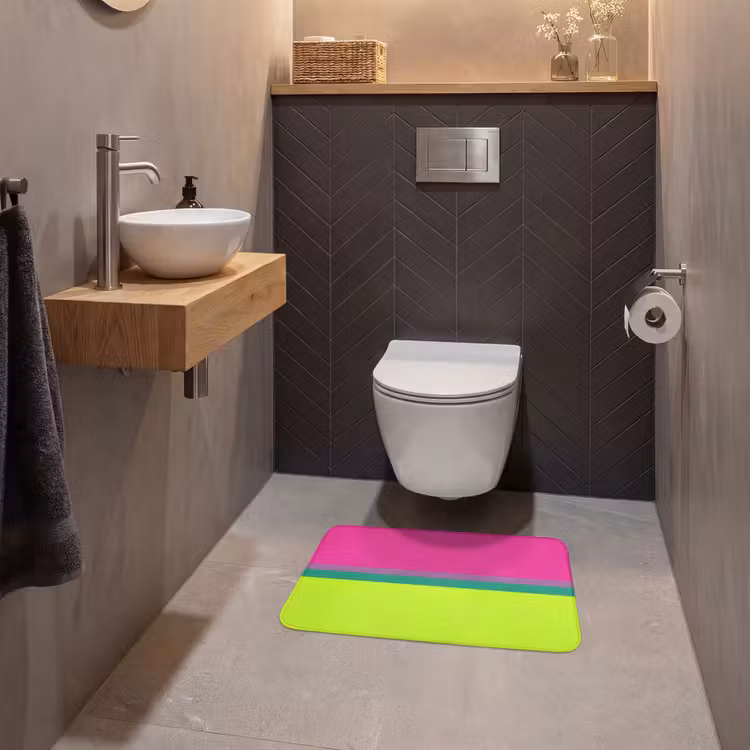 Strepen - Modern - Kleurrijk WCmat klein -sfeer2