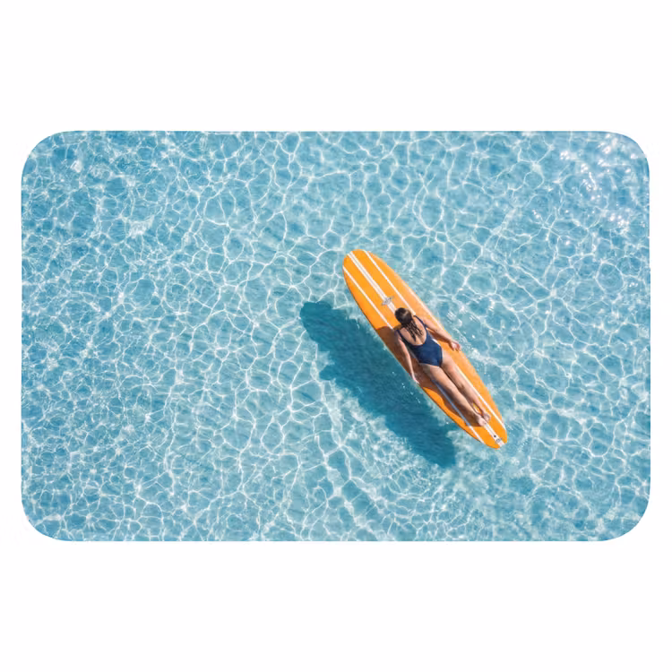Surfboard - Water - Badpak - Oranje WCmat klein -3d