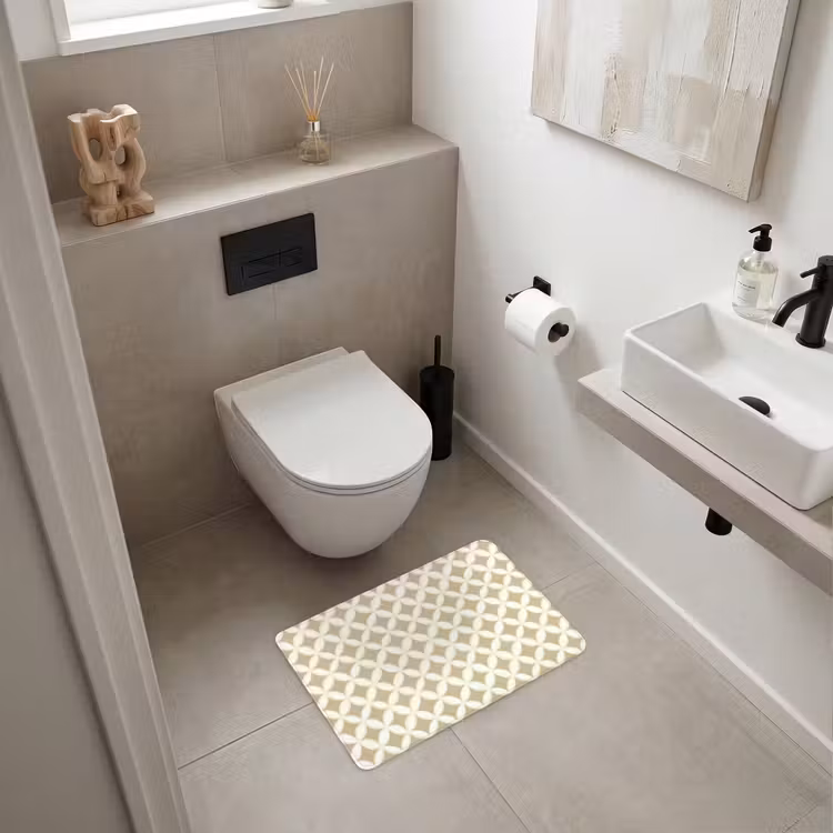 Symmetrisch - Motief - Beige WCmat klein 1009 -sfeer1