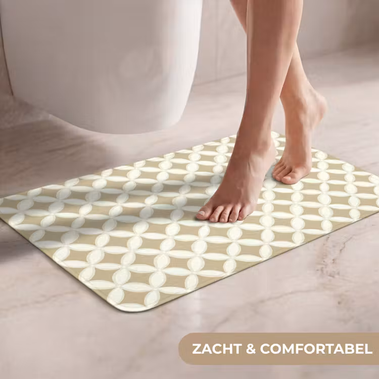 Symmetrisch - Motief - Beige WCmat klein 1009 -USP_ZachtNL