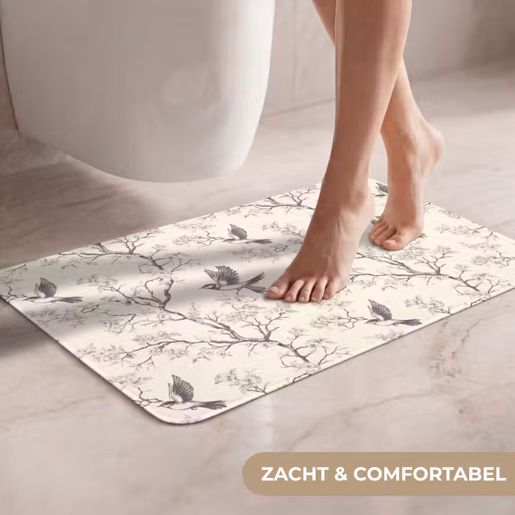Takken - Vogels - Beige WCmat klein 1009 -USP_ZachtNL