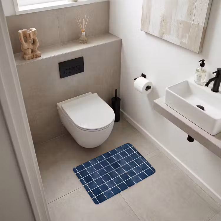 Tegel - Modern - Blauw WCmat klein 1009 -sfeer1