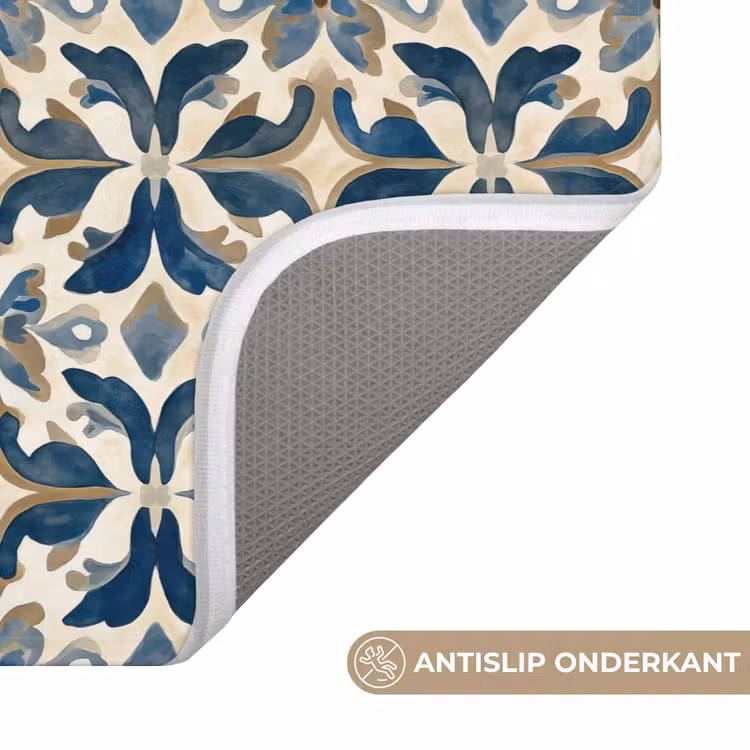 Tegel - Patroon - Blauw - Beige WCmat klein 1009 -USP_AntislipNL