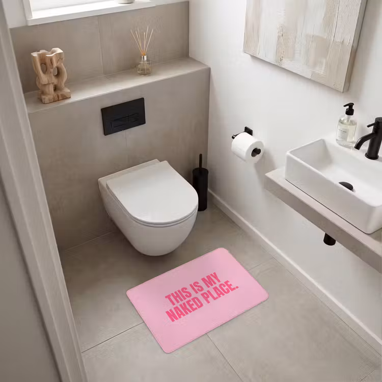 Tekst - Modern - Roze WCmat klein -sfeer1