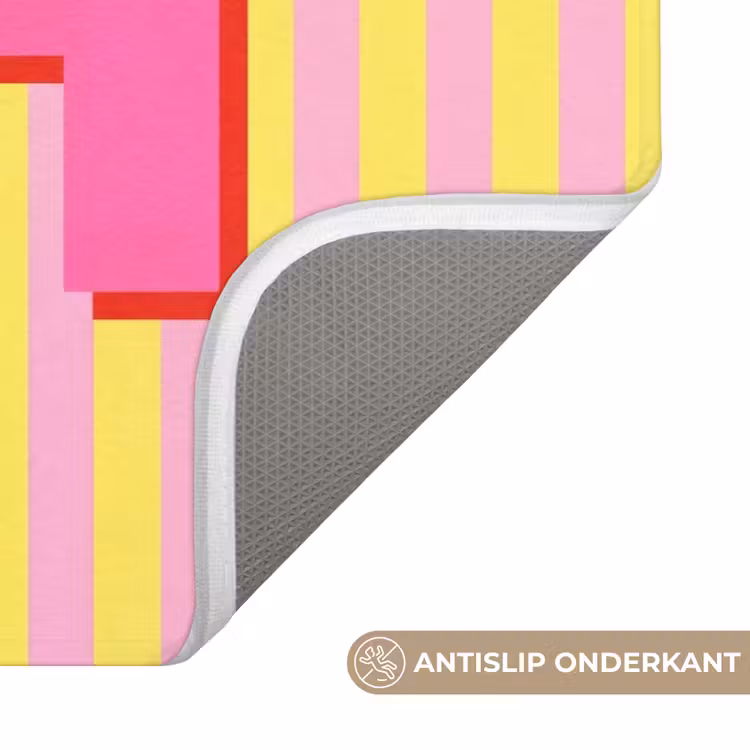 Tekst - Strepen - Roze WCmat klein -USP_AntislipNL