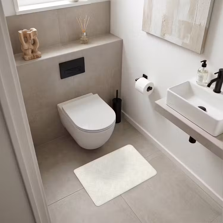Textuur - Abstract - Beige WCmat klein 1009 -sfeer1