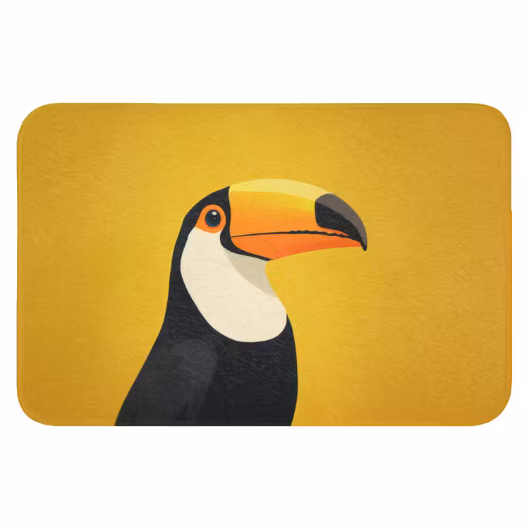 Toekan - Minimalistisch - Snavel - Oranje WCmat klein -3d