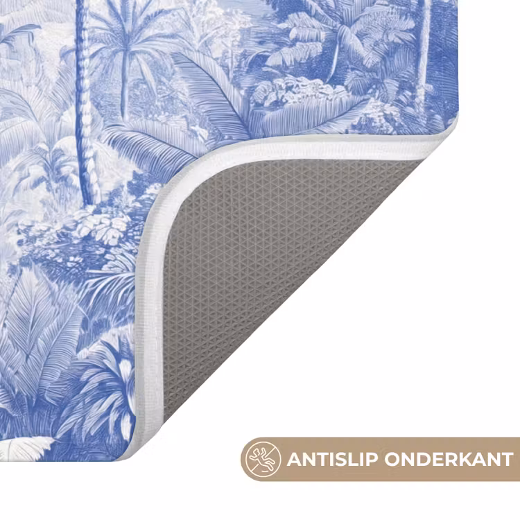 Tropisch - Jungle - Blauw WCmat klein -USP_AntislipNL