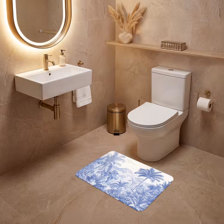 Tropisch - Jungle - Blauw WCmat klein -sfeer3