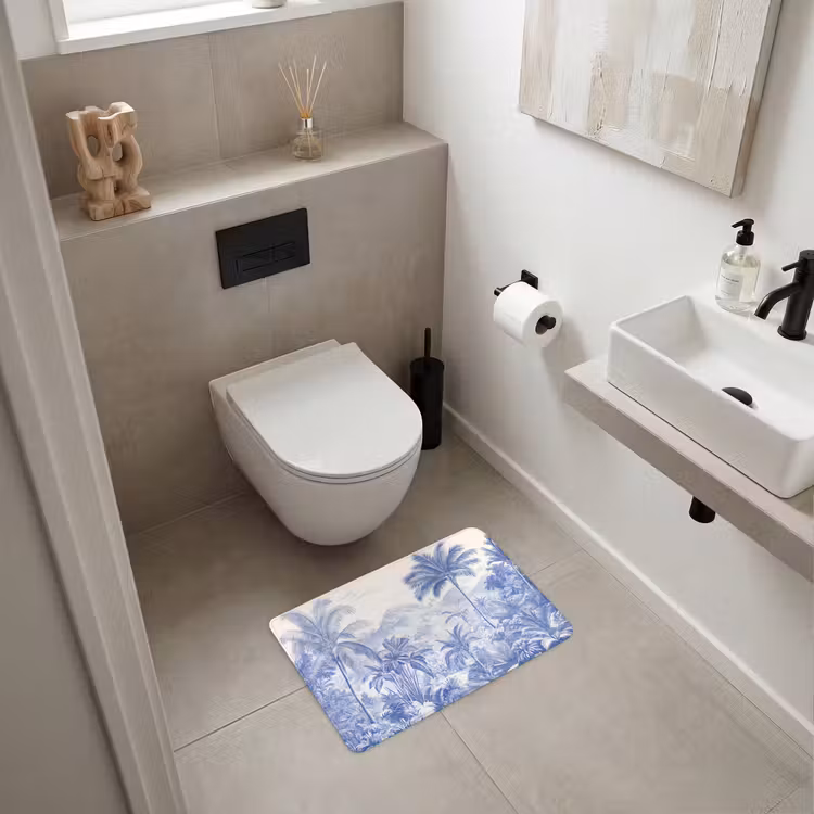 Tropisch - Jungle - Blauw WCmat klein -sfeer1