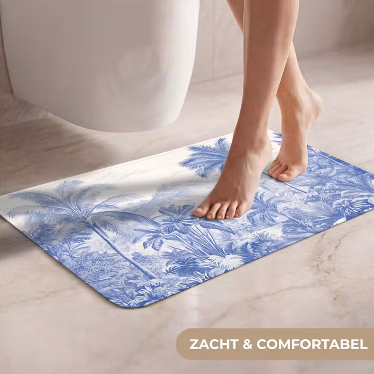 Tropisch - Jungle - Blauw WCmat klein -USP_ZachtNL