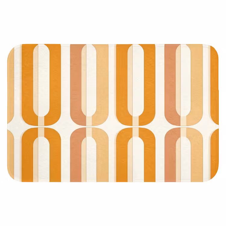 U-vorm - Retro - Oranje WCmat klein 1009 -3d