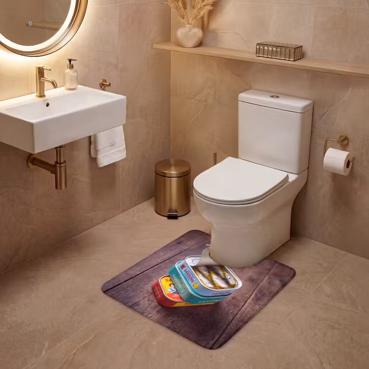WC Mat - Vis - Blikjes - Keuken - Vis - Blikjes - Keuken WCmat U-uitsnede middel