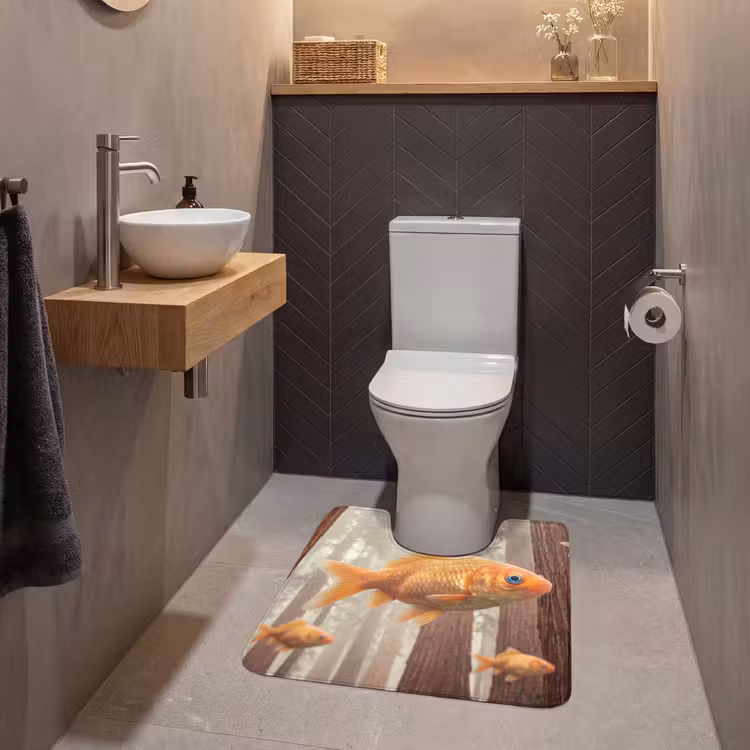 WC Mat - Vis - Bos - Fantasie - Vis - Bos - Fantasie WCmat U-uitsnede middel
