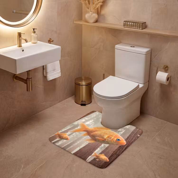 WC Mat - Vis - Bos - Fantasie - Vis - Bos - Fantasie WCmat U-uitsnede middel
