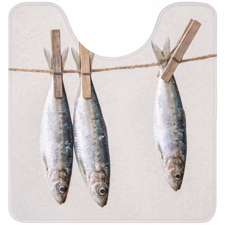 WC Mat - Vis - Hangend - Eten - Vis - Hangend - Eten WCmat U-uitsnede middel