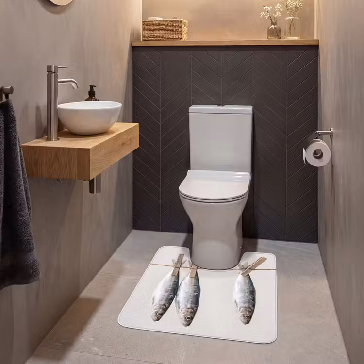 WC Mat - Vis - Hangend - Eten - Vis - Hangend - Eten WCmat U-uitsnede middel