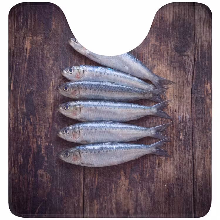 WC Mat - Vis - Hout - Eten - Vis - Hout - Eten WCmat U-uitsnede middel
