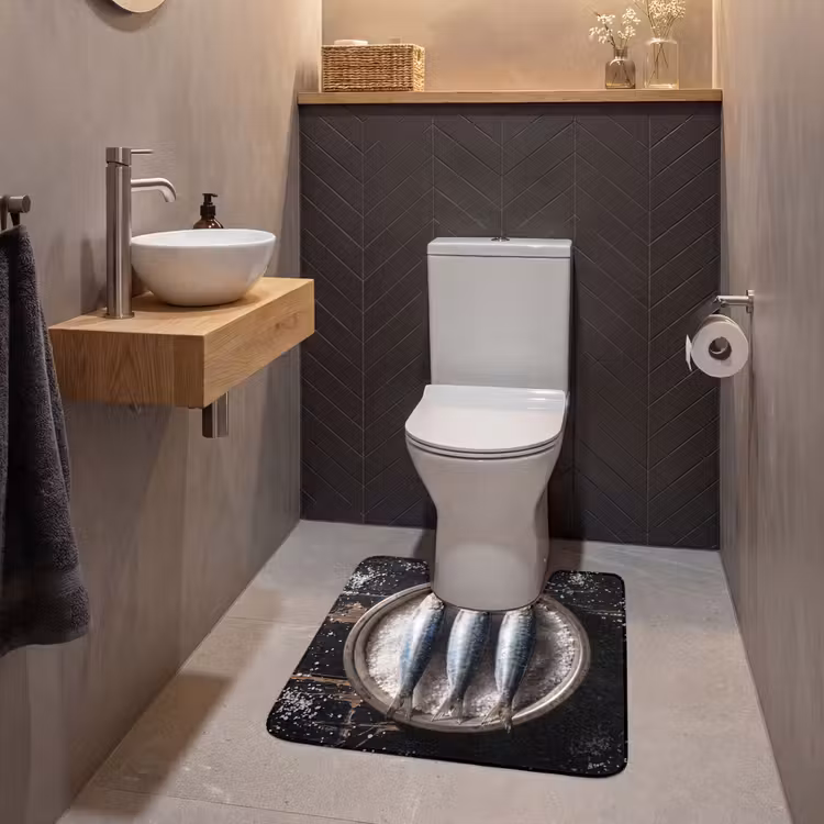 WC Mat - Vis - Zout - Eten - Vis - Zout - Eten WCmat U-uitsnede middel