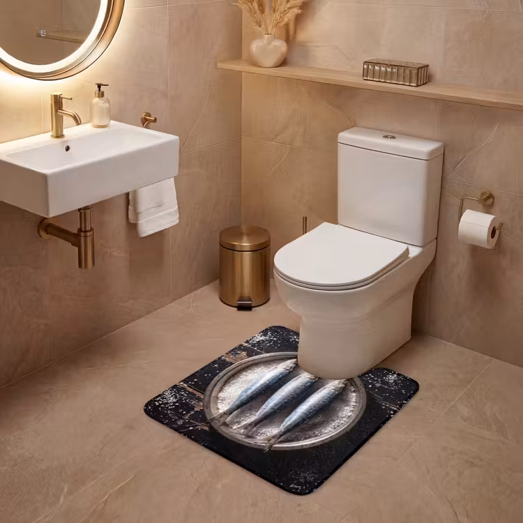 WC Mat - Vis - Zout - Eten - Vis - Zout - Eten WCmat U-uitsnede middel