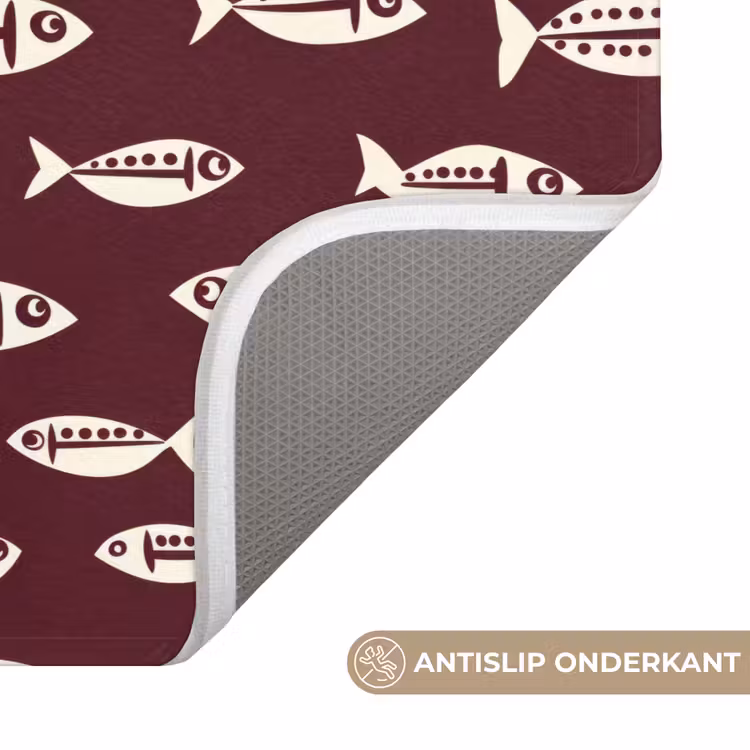 Vissen - Grafisch - Patroon - Donker WCmat klein 1009 -USP_AntislipNL
