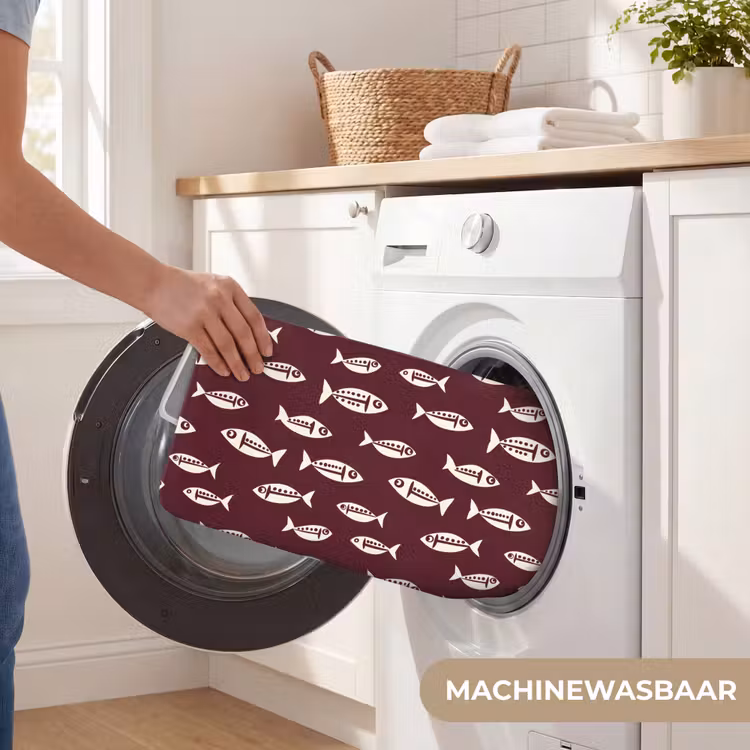 Vissen - Grafisch - Patroon - Donker WCmat klein 1009 -USP_WasbaarNL