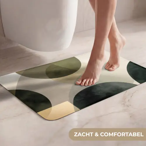 Vlakken - Abstract - Beige - Cirkels WCmat klein -USP_ZachtNL