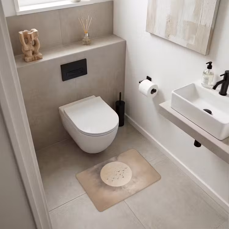 Vogel - Beige - Japandi WCmat klein -sfeer1