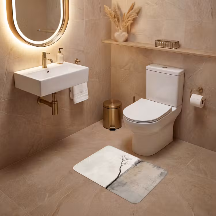 Wabi sabi - Plant - Beige WCmat klein -sfeer3
