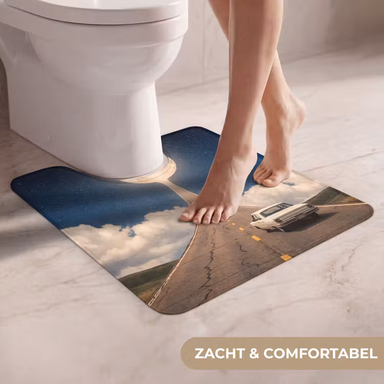 WC Mat - Weg - Maan - Nacht - Weg - Maan - Nacht WCmat U-uitsnede middel