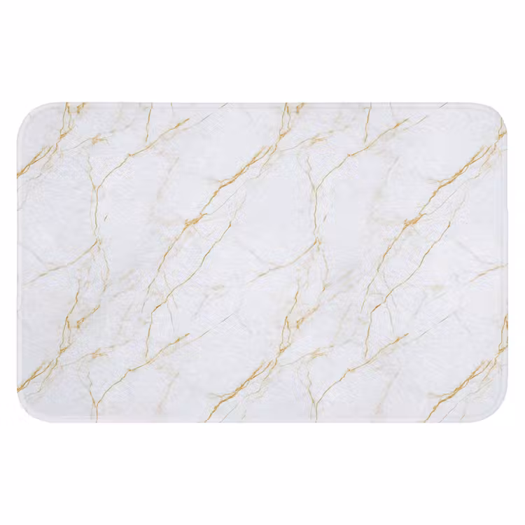 Wit - Marmer - Goud - Luxueus WCmat klein 1009 -3d