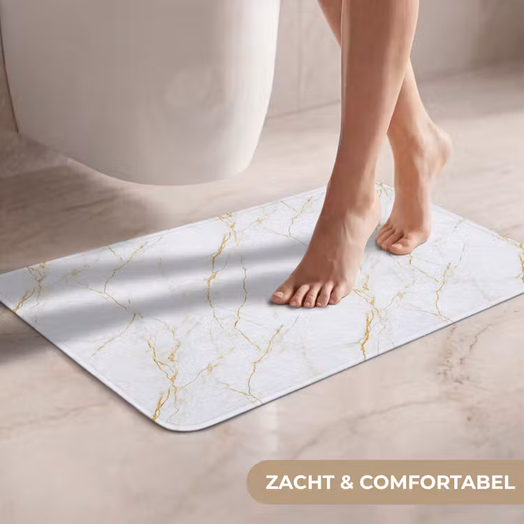 Wit - Marmer - Goud - Luxueus WCmat klein 1009 -USP_ZachtNL