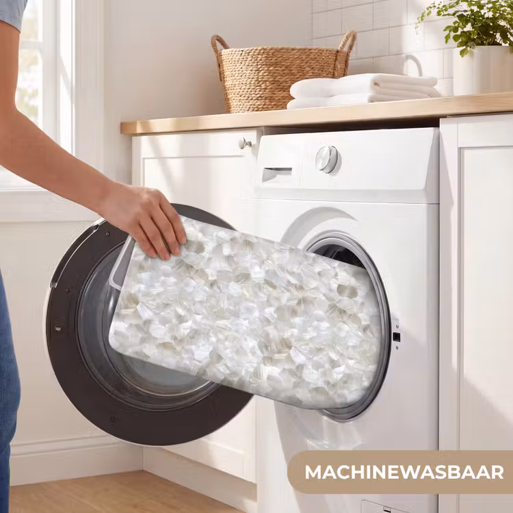 Wit - Penseelstreken - Reliëfeffect WCmat klein 1009 -USP_WasbaarNL