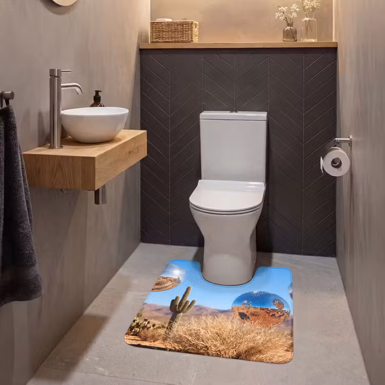 WC Mat - Woestijn - Spiegelbal - Kunst - Woestijn - Spiegelbal - Kunst WCmat U-uitsnede middel