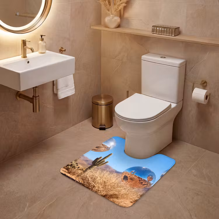 WC Mat - Woestijn - Spiegelbal - Kunst - Woestijn - Spiegelbal - Kunst WCmat U-uitsnede middel