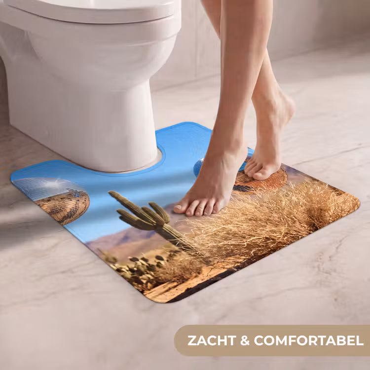 WC Mat - Woestijn - Spiegelbal - Kunst - Woestijn - Spiegelbal - Kunst WCmat U-uitsnede middel