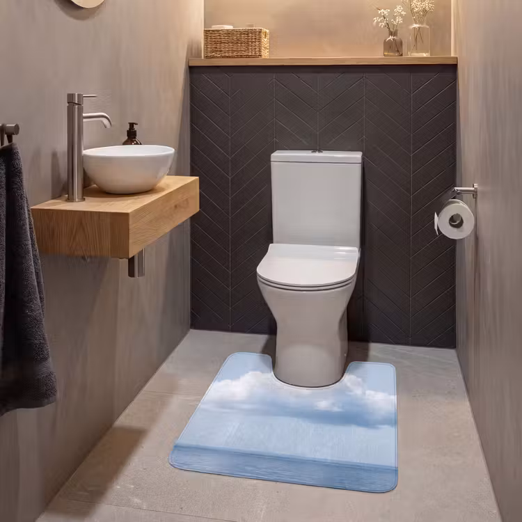 WC Mat - Wolk - Regen - Natuur - Wolk - Regen - Natuur WCmat U-uitsnede middel