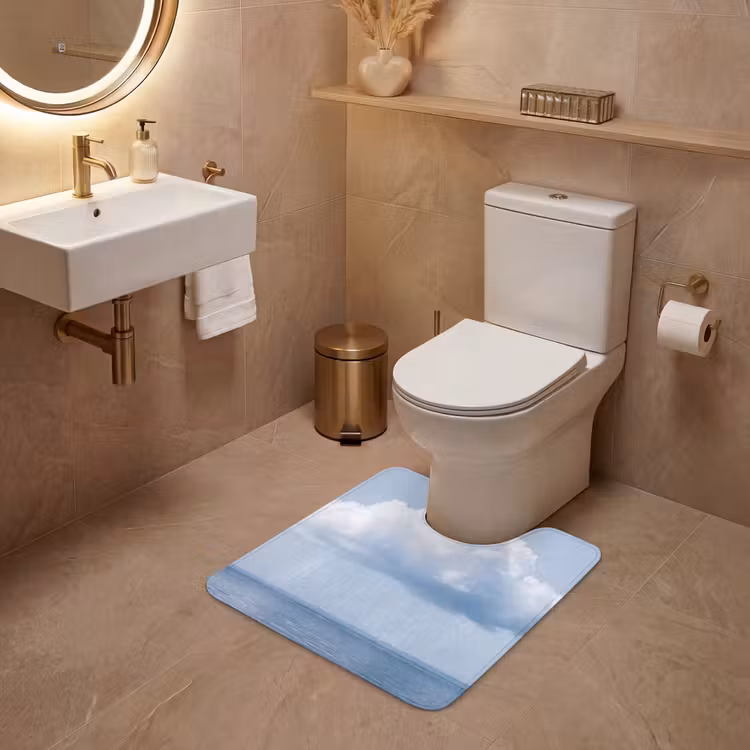 WC Mat - Wolk - Regen - Natuur - Wolk - Regen - Natuur WCmat U-uitsnede middel