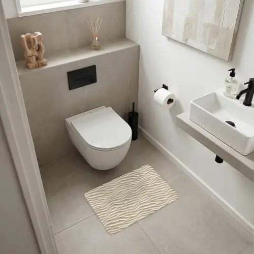 Zand - Golven - Beige WCmat klein 1009 -sfeer1