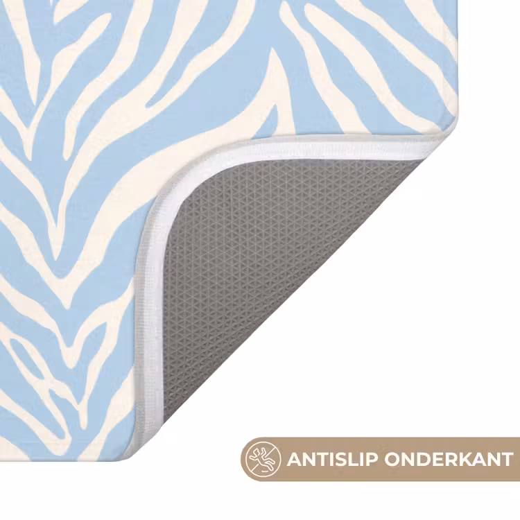 Zebra - Motief - Blauw - Wit WCmat klein 1009 -USP_AntislipNL