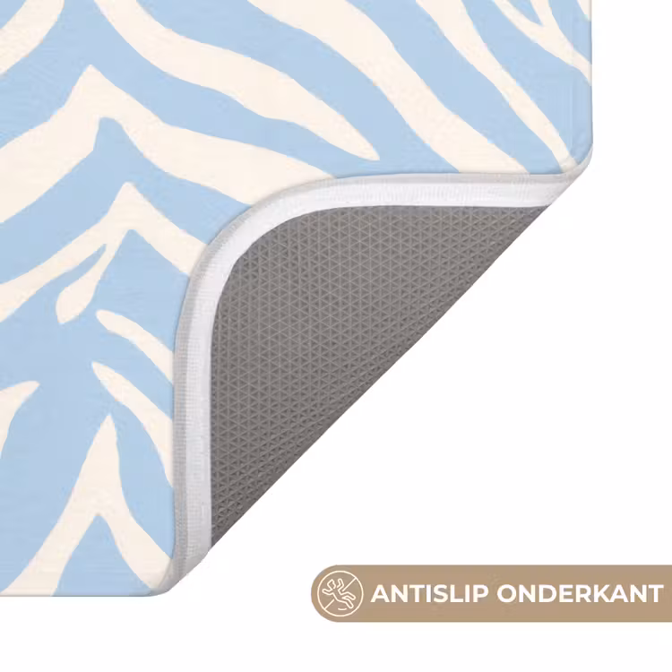 Zebra - Motief - Blauw - Wit WCmat klein 1009 -sfeer3