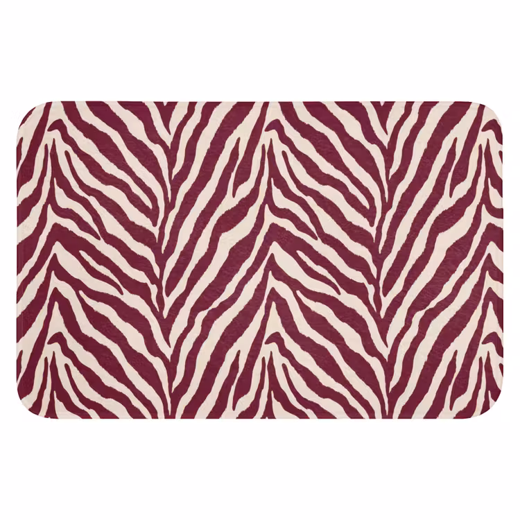 Zebra - Motief - Bordeaux - Rood WCmat klein 1009 -3d
